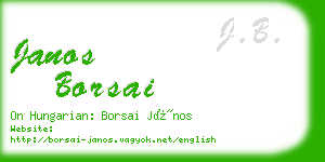 janos borsai business card